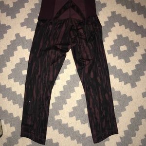 Maroon & Black High Waist Lululemon